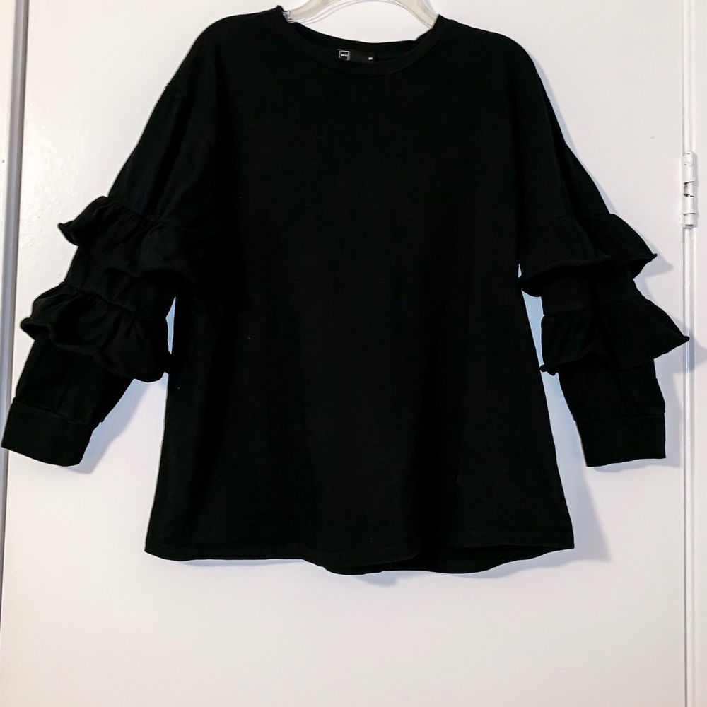 Black sweater with bell sleeves